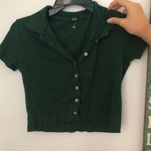 Brandy Melville green collared top